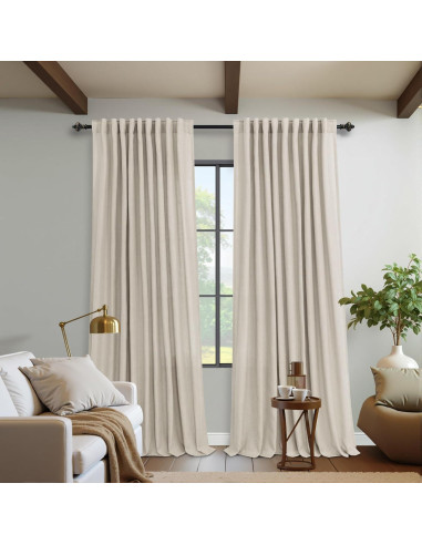 Cortinas KOUFALL de Lino Beige 2 Paneles 1.84 kg 108x183 cm