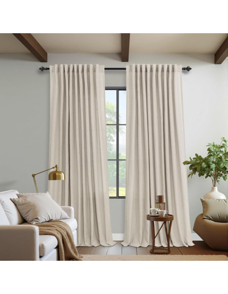 Cortinas KOUFALL de Lino Beige 2 Paneles 1.84 kg 108x183 cm Cortinas KOUFALL de Lino Beige 2 Paneles 1.84 kg 108x183 cm