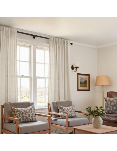 Cortinas KOUFALL de Lino Beige 2 Paneles 1.84 kg 108x183 cm
