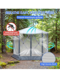 Carpa Portátil 3x3m HopeHope con Techo UV y Paredes de Malla 2