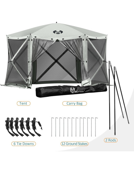 Carpa Gazebo Portátil Exacme 6PC Gris Plateado para Camping Carpa Gazebo Portátil Exacme 6PC Gris Plateado para Camping