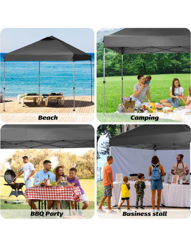 Techo de Reemplazo Carpa Plegable GOTRUTH 10x10 Pies Negro
