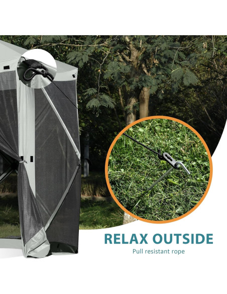Carpa Gazebo Portátil Exacme 6PC Gris Plateado para Camping Carpa Gazebo Portátil Exacme 6PC Gris Plateado para Camping