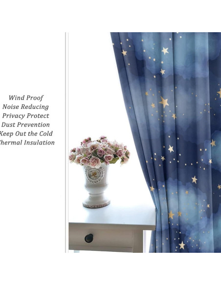 Cortinas Opacas Llylumty Estrelladas 80x183cm Juego de 2 Cortinas Opacas Llylumty Estrelladas 80x183cm Juego de 2