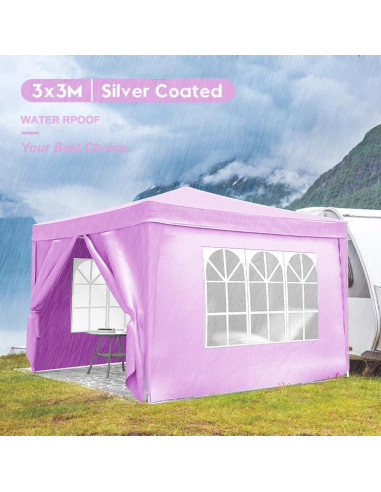 Carpa Plegable 3x3m QiMaieeUSA con 4 Paredes Removibles