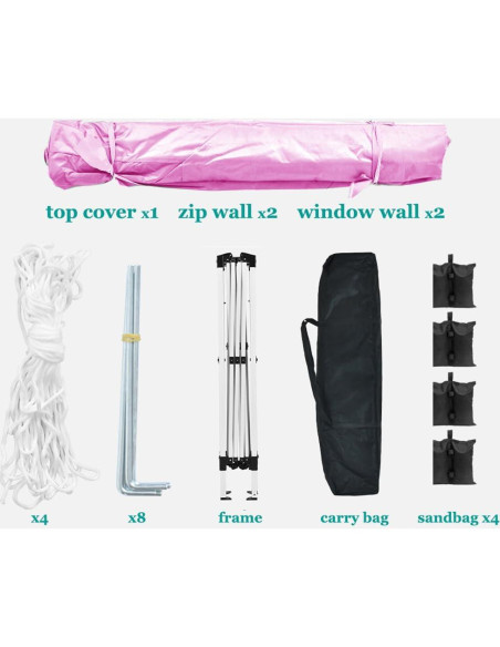 Carpa Plegable 3x3m QiMaieeUSA con 4 Paredes Removibles Carpa Plegable 3x3m QiMaieeUSA con 4 Paredes Removibles