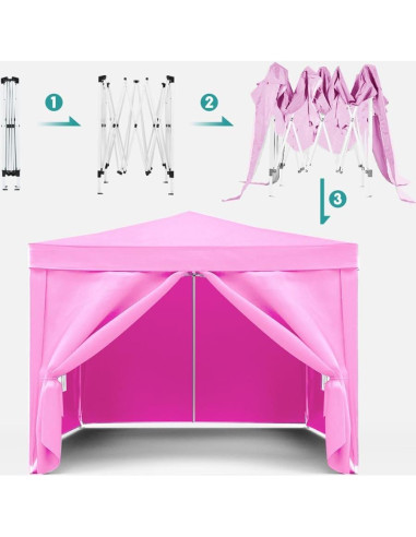 Carpa Plegable 3x3m AnhuaUSA con 4 Paredes Removibles