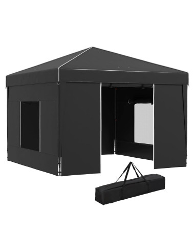 Carpa Plegable 3.05m x 3.05m Genérico con Ventanas y Paredes