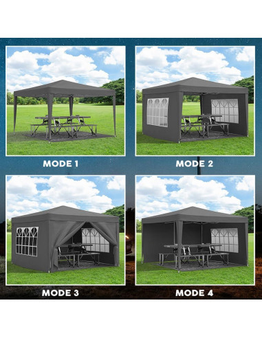 Carpa Plegable 3x3m AnhuaUSA con 4 Paredes Removibles