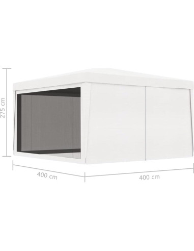 Carpa de Fiesta ZQQLVOO 4x4m Blanca con Paredes de Malla