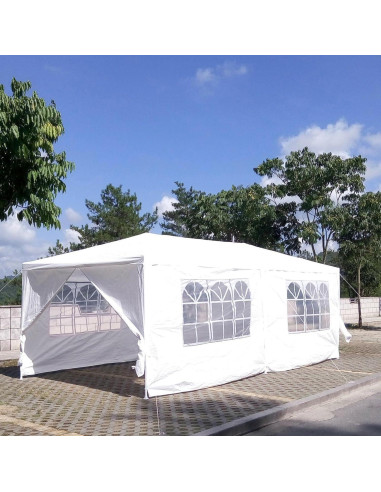 Carpa de Fiesta de Boda YJSPSSW 3x6m Blanca, Resistente y Fácil de Montar