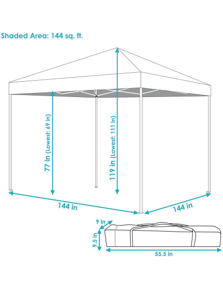 Carpa Plegable Sunnydaze 3.66x3.66m Gris con Bolsa de Transporte Carpa Plegable Sunnydaze 3.66x3.66m Gris con Bolsa de Transporte