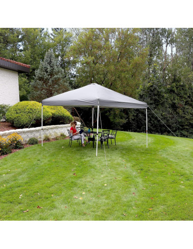 Carpa Plegable Sunnydaze 3.66x3.66m Gris con Bolsa de Transporte