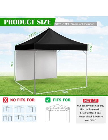 Cubierta de Toldo Impermeable Yoojahow 10x10m con Pared Lateral