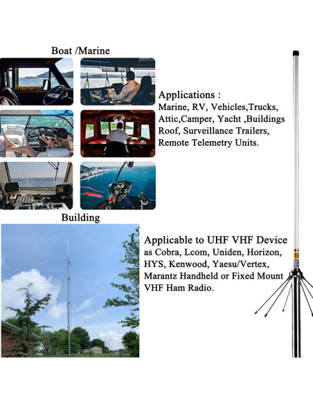 Antena Doble Banda VHF UHF Qifan 2m 70cm 100W 144MHz 433MHz Antena Doble Banda VHF UHF Qifan 2m 70cm 100W 144MHz 433MHz