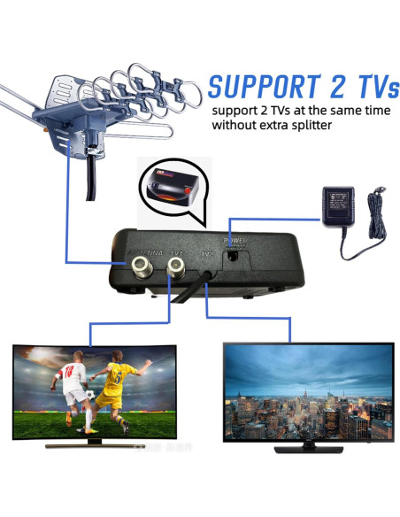Antena de TV Exterior Amplificada Genérico BG2608 4K 1080P Antena de TV Exterior Amplificada Genérico BG2608 4K 1080P