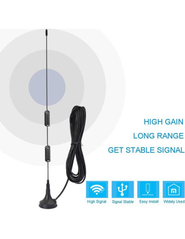 Antena de Escáner VHF UHF Bingfu BNC Magnética 3m