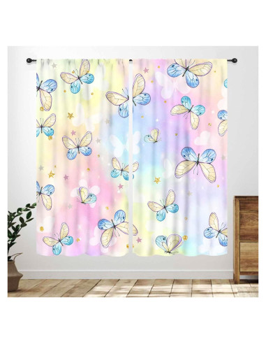 Cortinas de Mariposa Lnepty 2 Paneles 106.68x114.3 cm Filtrado Luz
