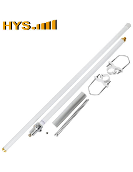 Antena de Base HYS Fibra de Vidrio 1.75m VHF/UHF 4.7dBi/7.2dBi Antena de Base HYS Fibra de Vidrio 1.75m VHF/UHF 4.7dBi/7.2dBi