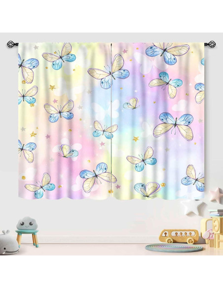 Cortinas de Mariposa Lnepty 2 Paneles 106.68x114.3 cm Filtrado Luz Cortinas de Mariposa Lnepty 2 Paneles 106.68x114.3 cm Filtrado Luz