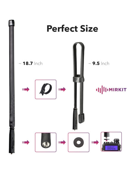 Antena Táctica Plegable Mirkit 48 cm SMA-Femenino Doble Banda Antena Táctica Plegable Mirkit 48 cm SMA-Femenino Doble Banda