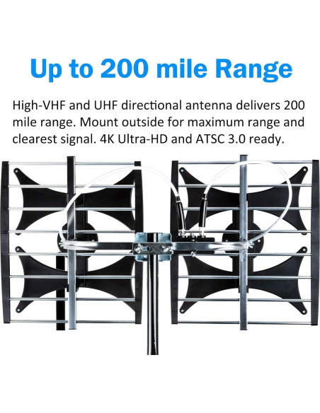 Antena Amplificada HDTV Multidireccional Five Star - 321.87 km, UHF/VHF, Interior/Exterior Antena Amplificada HDTV Multidireccional Five Star - 321.87 km, UHF/VHF, Interior/Exterior