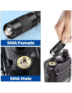 Antena VHF UHF Bingfu 39cm SMA Femenina 3dBi para Radioaficionados 2