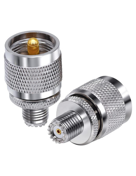 Conector Coaxial Mini UHF Hembra a PL259 Macho TUOLNK - 2 Piezas Conector Coaxial Mini UHF Hembra a PL259 Macho TUOLNK - 2 Piezas