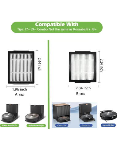 Kit de Repuesto DrAer para iRobot Combo j7 j9 Filtros Tamaño B