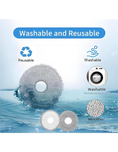 Kit de Reemplazo Jpbaisqic para ECOVACS DEEBOT T50 Max - 6 Bolsas y 6 Almohadillas Kit de Reemplazo Jpbaisqic para ECOVACS DEEBOT T50 Max - 6 Bolsas y 6 Almohadillas