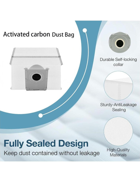 Kit de Reemplazo Jpbaisqic para ECOVACS DEEBOT T50 Max - 6 Bolsas y 6 Almohadillas Kit de Reemplazo Jpbaisqic para ECOVACS DEEBOT T50 Max - 6 Bolsas y 6 Almohadillas
