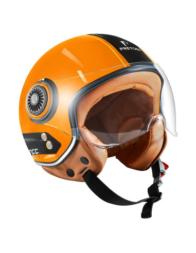 Casco de Moto Vintage Pretoee PT-AIR 02 Naranja M-XL