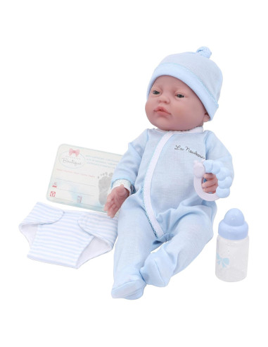 Muñeca Bebé Realista JC Toys 39 cm con Accesorios Azul