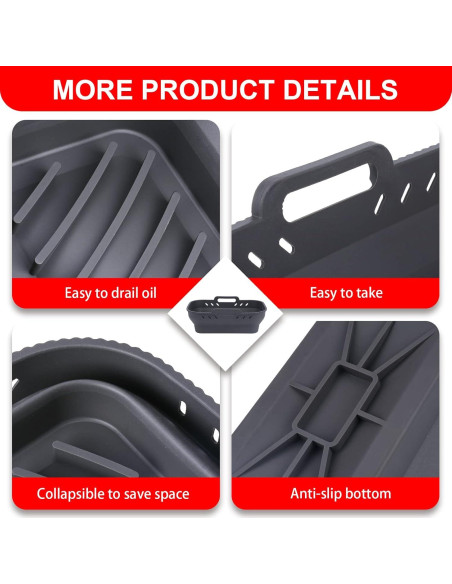 Forros de Silicona Reutilizables MOACC para Freidora de Aire 19.2x13.7cm Forros de Silicona Reutilizables MOACC para Freidora de Aire 19.2x13.7cm