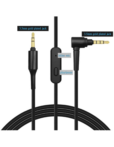 Cable de audio Aux 3.5mm con micrófono Toeasor 1.5m compatible Sony
