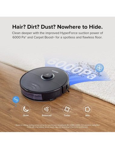 Roborock S8 Robot Aspiradora y Mopa con Filtro Lavable Negro