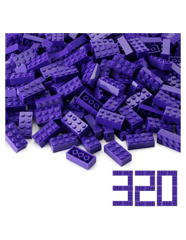 Ladrillos 2x4 Feleph 320 Piezas Color Púrpura Oscuro