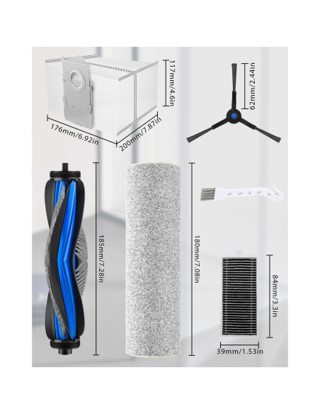 Kit de Accesorios 16 Piezas Rrochio para Ecovacs Deebot X8 Pro Omni