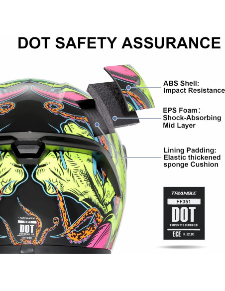 Casco Integral TRIANGLE FF351 Doble Visor Amarillo XL Casco Integral TRIANGLE FF351 Doble Visor Amarillo XL