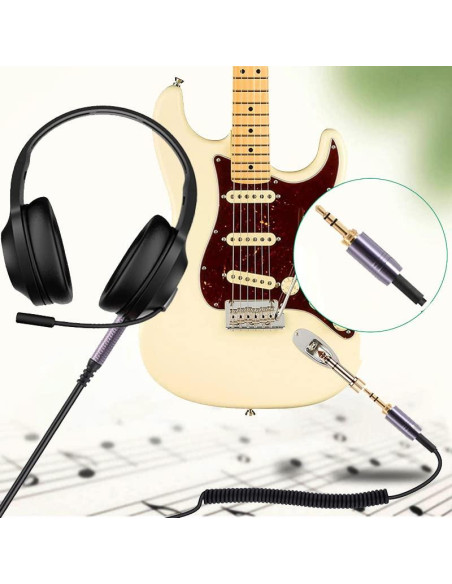 Cable de audio en espiral ASVOQ 2.5 m para auriculares Beats Cable de audio en espiral ASVOQ 2.5 m para auriculares Beats