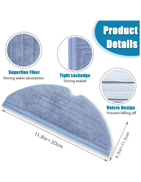 6 Almohadillas de Reemplazo Microfibra Roborock S7 S8 T7S 6 Almohadillas de Reemplazo Microfibra Roborock S7 S8 T7S