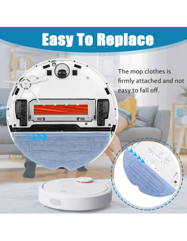 6 Almohadillas de Reemplazo Microfibra Roborock S7 S8 T7S