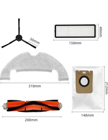 Kit de Accesorios para Aspiradoras Robot Dreame Bot 13 Piezas