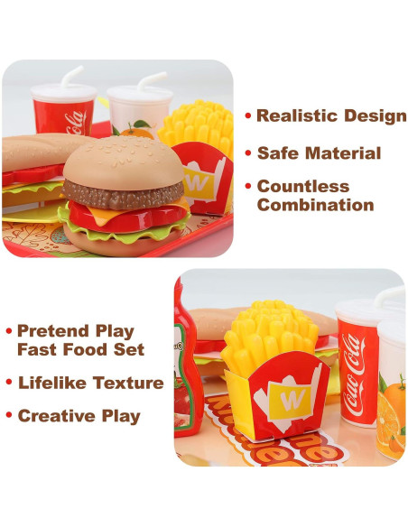 Juego de Comida de Imaginación Sotodik 15 Piezas para Niños Juego de Comida de Imaginación Sotodik 15 Piezas para Niños