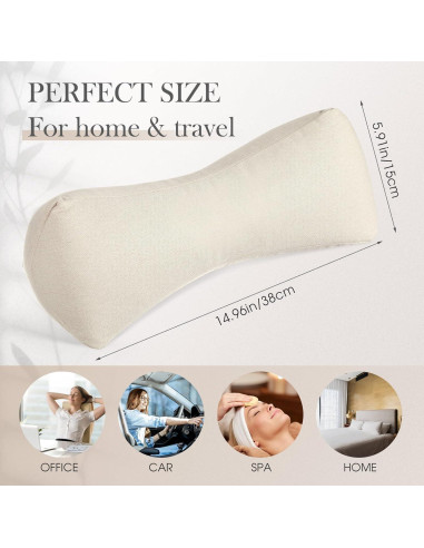 Almohadas de Cuello Cilíndricas DoubleFill 38x15cm 2 Pcs Trigo Sarraceno