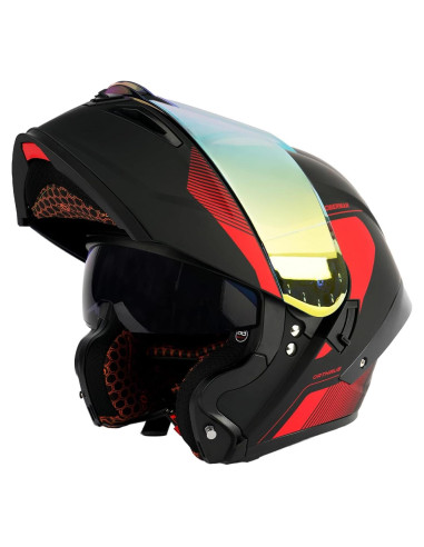 Casco Modular LED Orthrus OTS Dobermann - Rojo Mediano