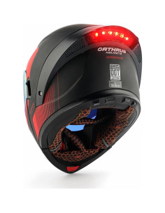 Casco Modular LED Orthrus OTS Dobermann - Rojo Mediano 2