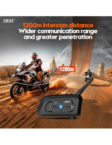 Intercomunicador Bluetooth EJEAS V7 para Motocicleta 1200m