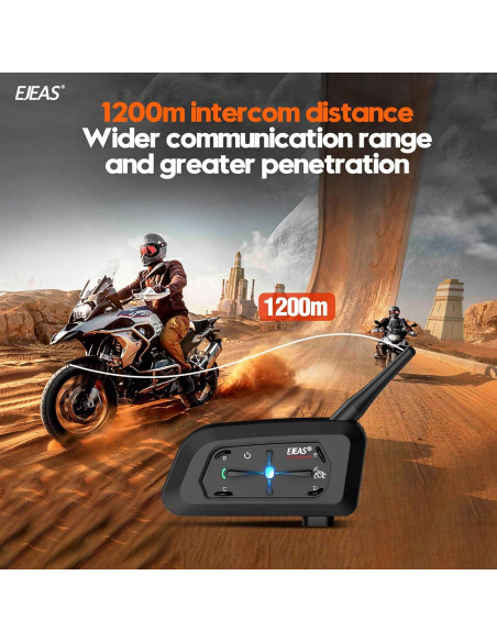 Intercomunicador Bluetooth EJEAS V7 para Motocicleta 1200m Intercomunicador Bluetooth EJEAS V7 para Motocicleta 1200m