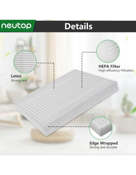 Filtro HEPA Neutop para iRobot Roomba 105 - Paquete de 8 Filtro HEPA Neutop para iRobot Roomba 105 - Paquete de 8